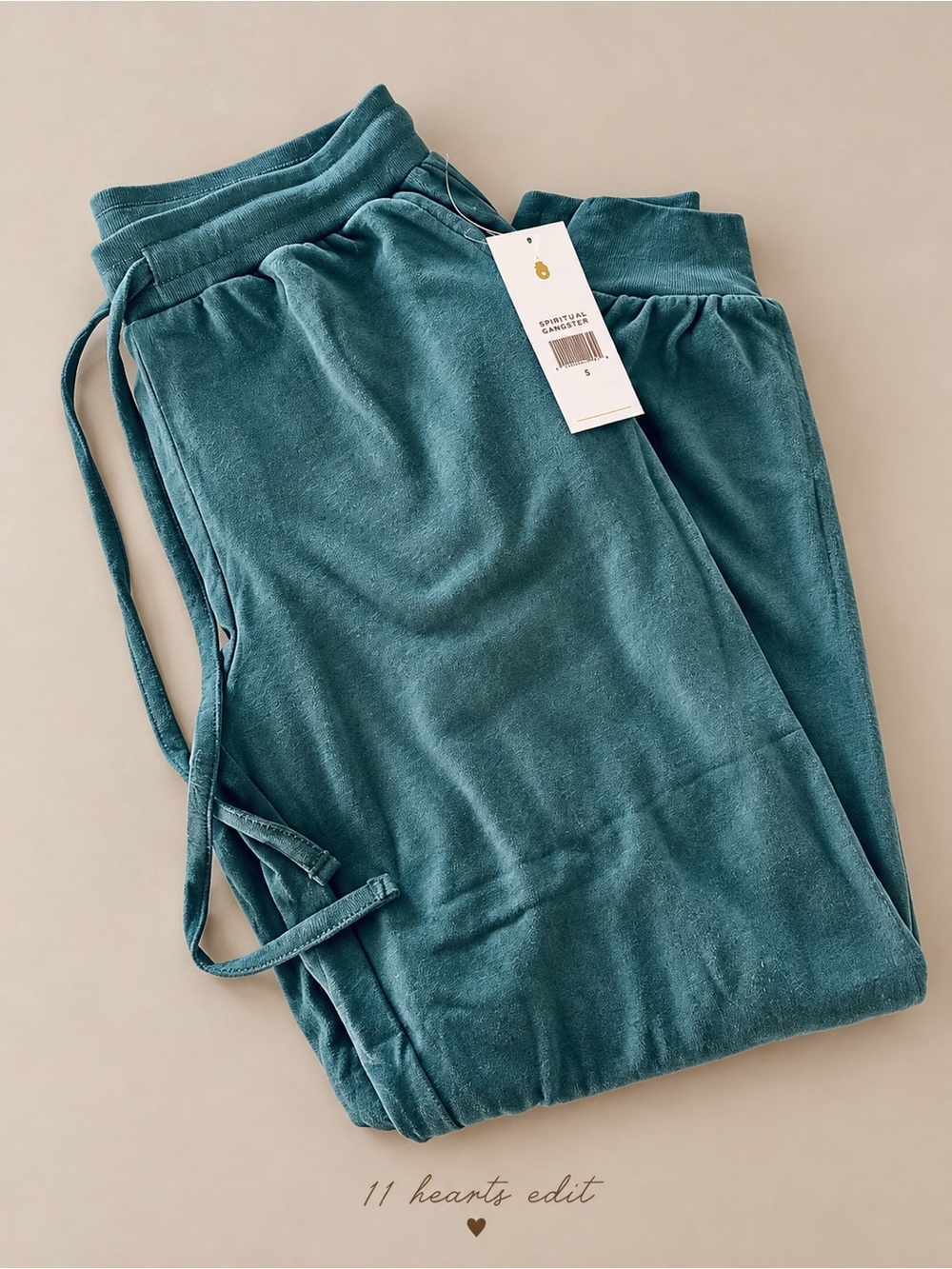 Spiritual Gangster Slim Fit Teal Jogger Pants Size Small NWT